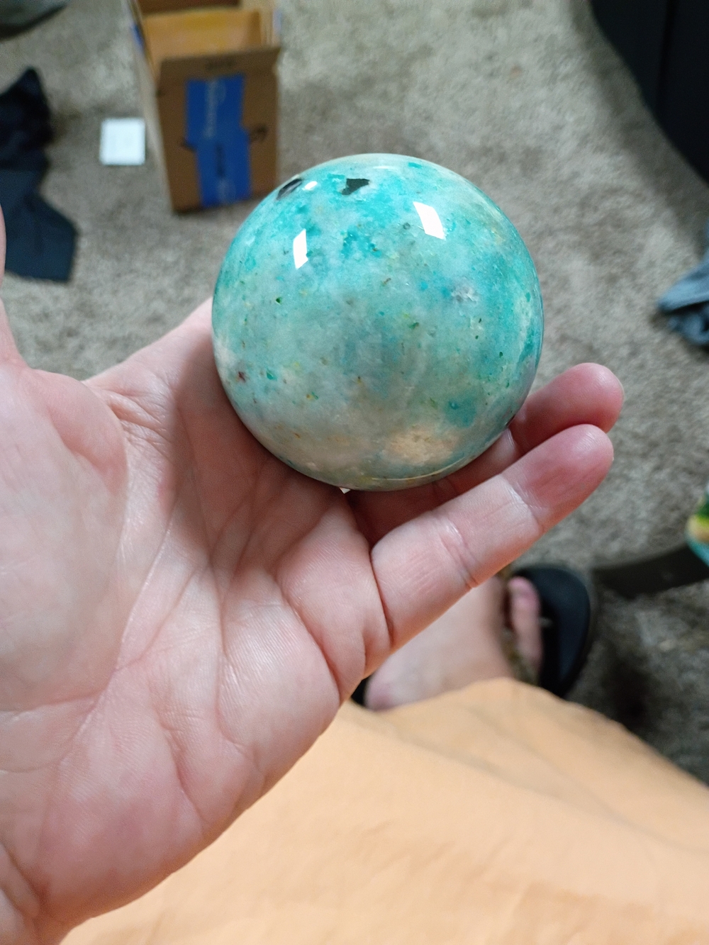Amazonite & Quartz Sphere 2.5 Inches - Picture 2 of 2